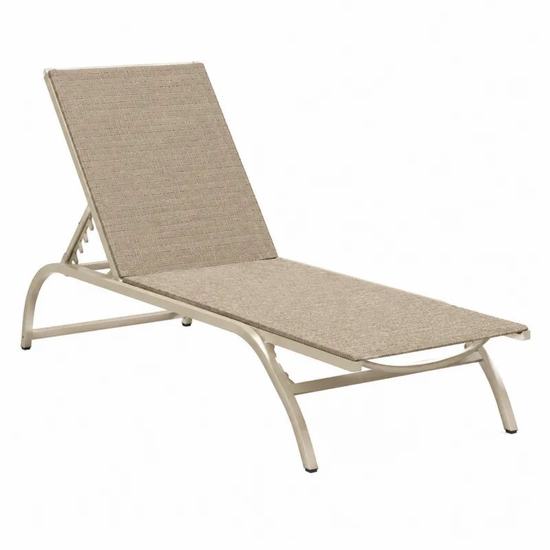 Lezak z aluminium i tkaniny syntetycznej bezowy 200 cm