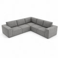 Narozna sofa modu?owa L kszta?t poliester szary 300x200x85cm