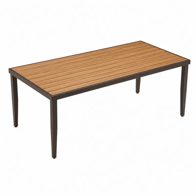 Sto? ogrodowy prostok?tny z aluminium i drewna kompozytowego 200 cm br?zowy/antracytowy
