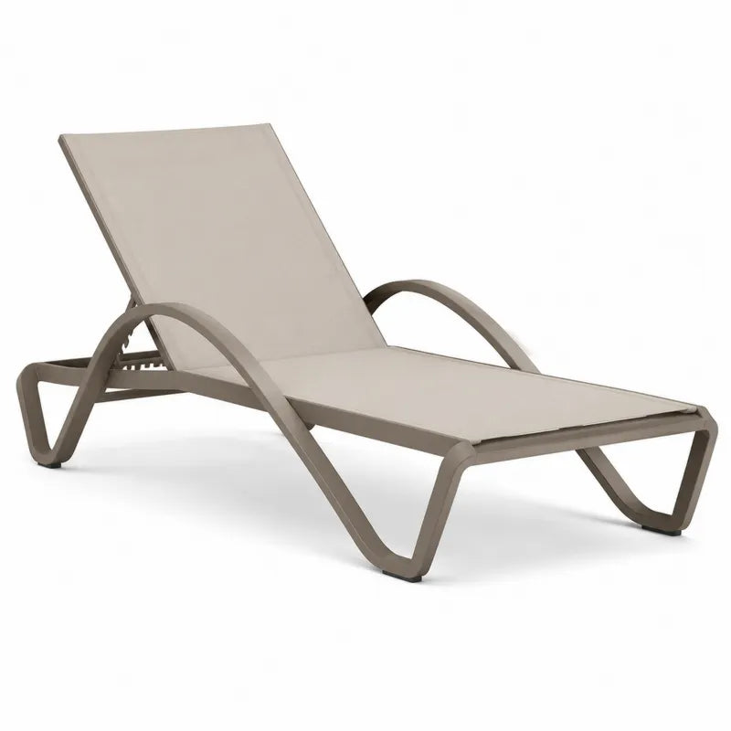 Lezak ogrodowy z aluminium br?zowy 200x73x35 cm