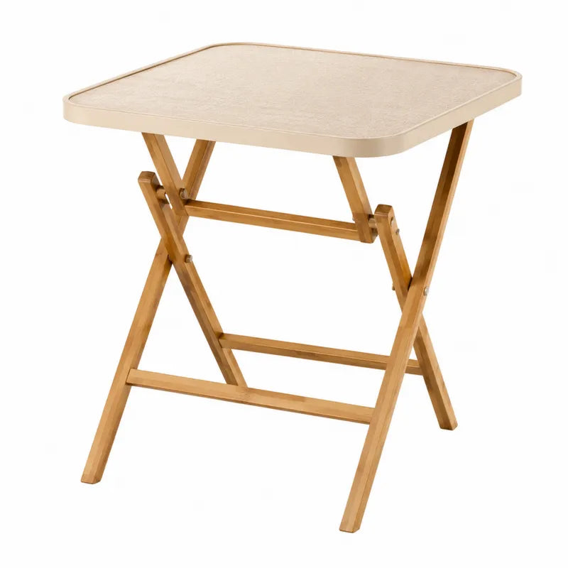 Bambusowy sk?adany sto? z blatem z tworzywa 60x60x70 cm