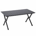 Sto? ogrodowy sk?adany aluminiowy czarny 120x60 cm