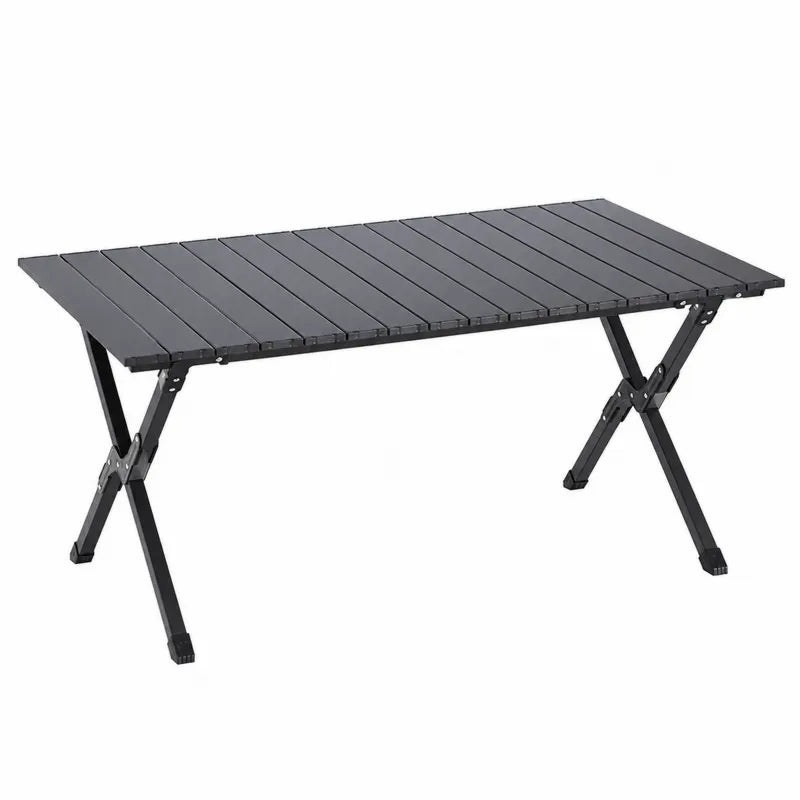 Sto? ogrodowy sk?adany aluminiowy czarny 120x60 cm