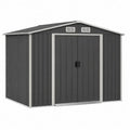 Szopa ogrodowa metalowa 213x127x185 cm stal ocynkowana antracyt