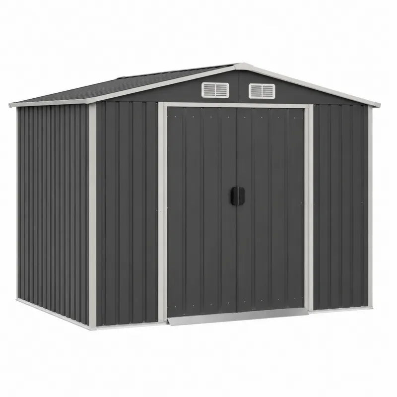 Szopa ogrodowa metalowa 213x127x185 cm stal ocynkowana antracyt