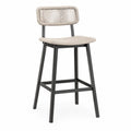 Sto?ek barowy z aluminium i poliestrowej liny, 45x96x45 cm, bezowy i czarny
