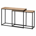 Zestaw stolikow z blatem MDF i stalow? ram?, d?b/czarny
